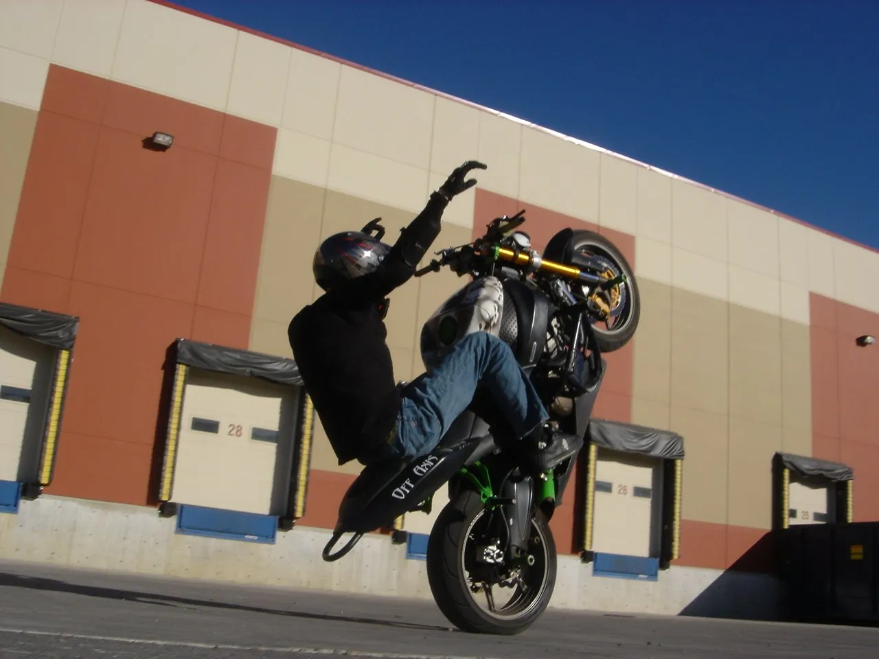 Lee Stuart performing a stunt