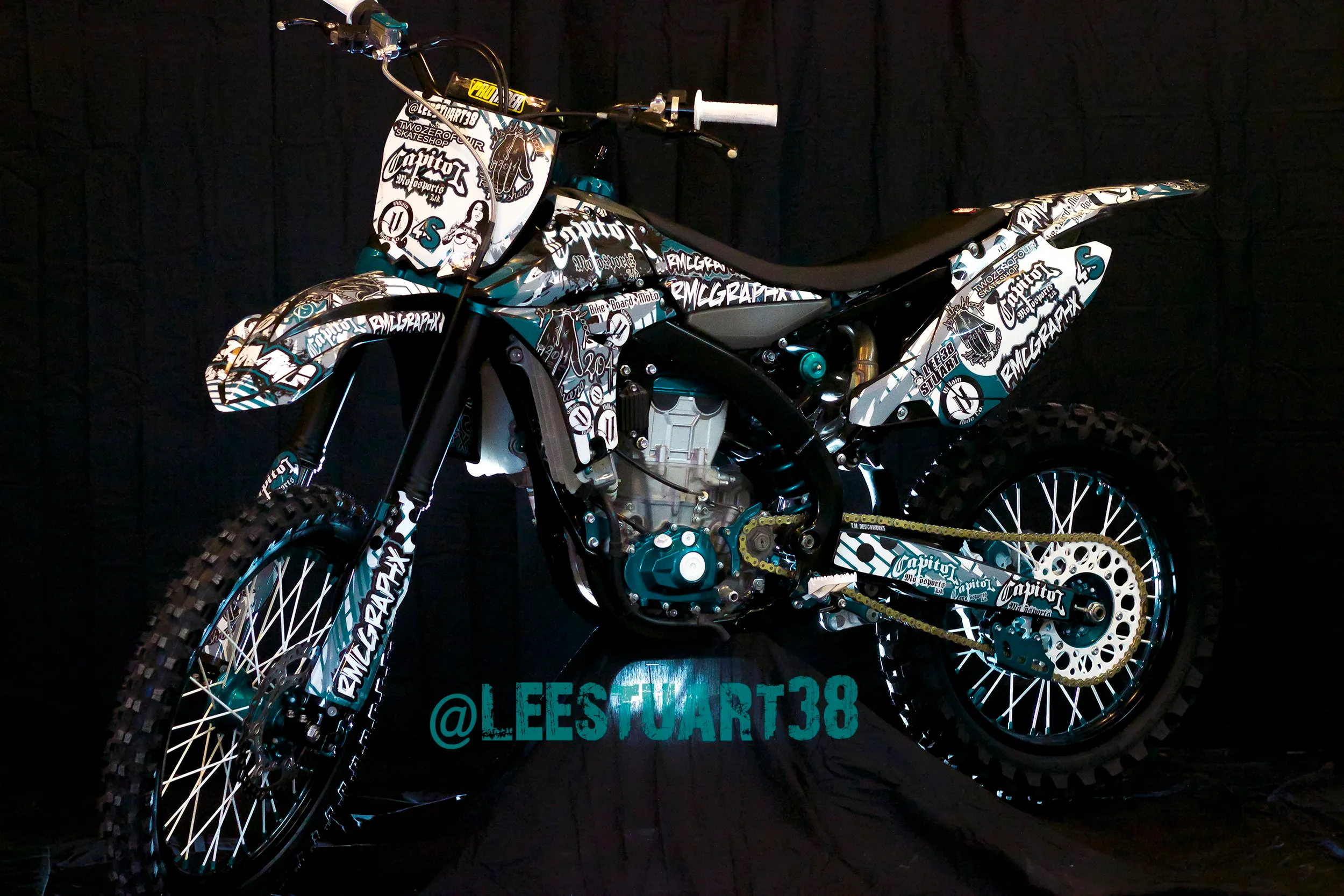 Custom Yamaha motocross bike built by Lee Stuart