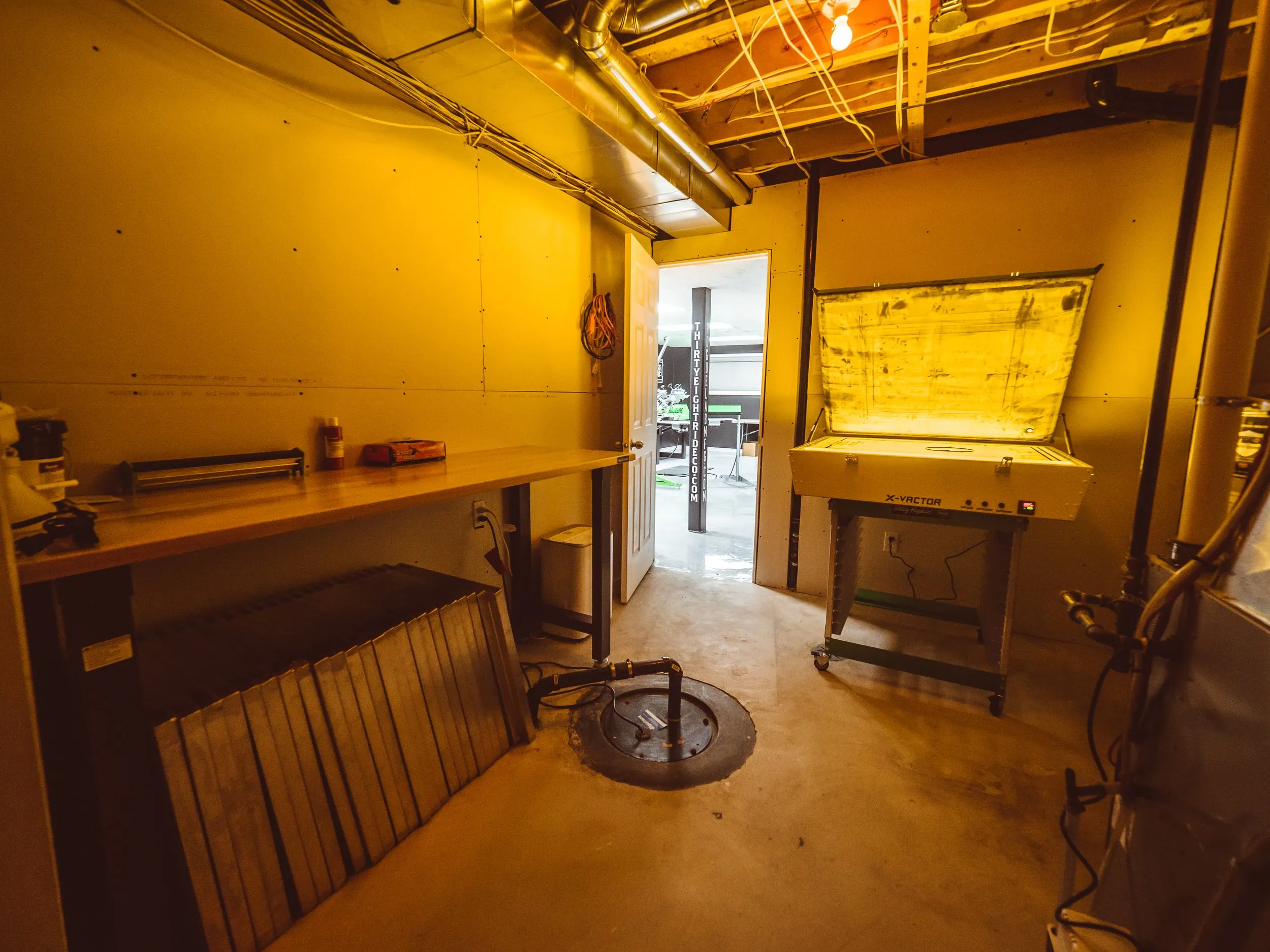 Finished basement print shop