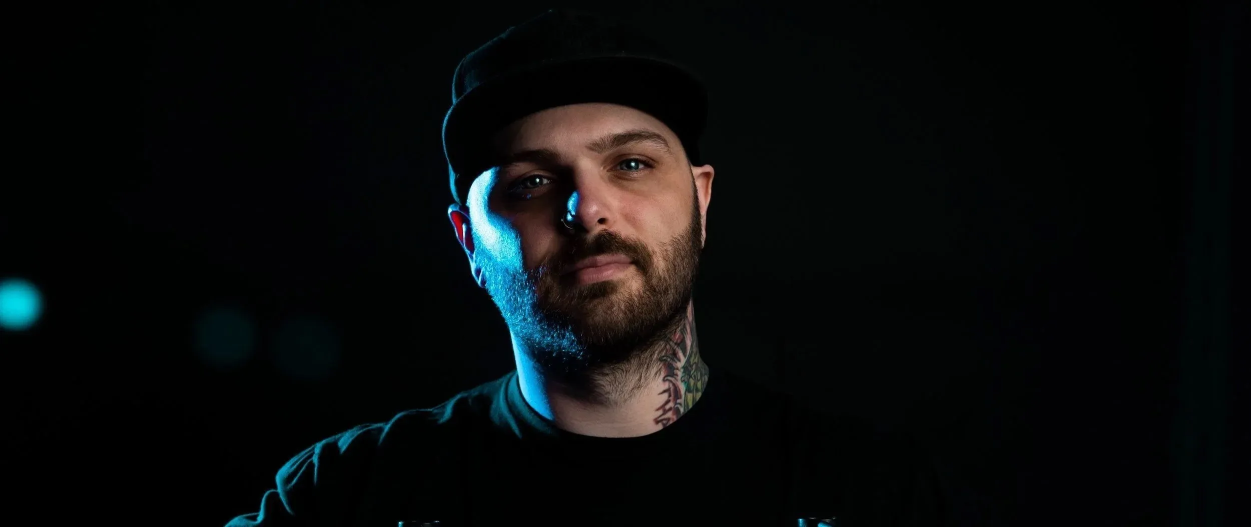 Low-key portrait of Lee Stuart